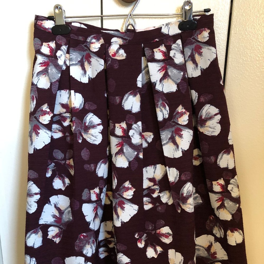 Re:named Maroon Midi Floral Skirt